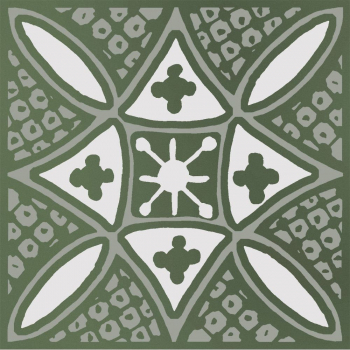 Декор Бахия 2 зелёный глянцевый 9,8x9,8x0,7