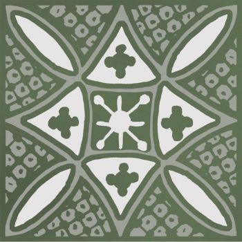 Декор Бахия 2 зелёный глянцевый 9,8x9,8x0,7