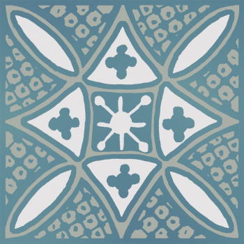 Декор Бахия 2 бирюзовый глянцевый 9,8x9,8x0,7