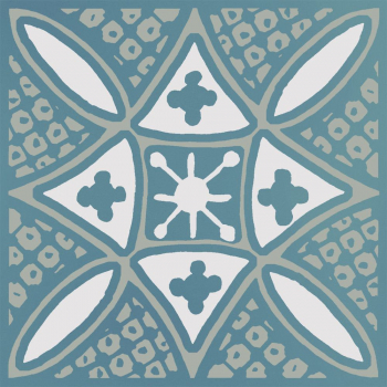 Декор Бахия 2 бирюзовый глянцевый 9,8x9,8x0,7