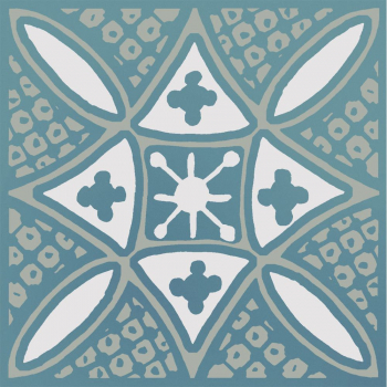 Декор Бахия 2 бирюзовый глянцевый 9,8x9,8x0,7