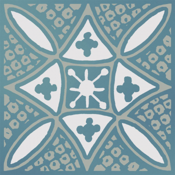 Декор Бахия 2 бирюзовый глянцевый 9,8x9,8x0,7