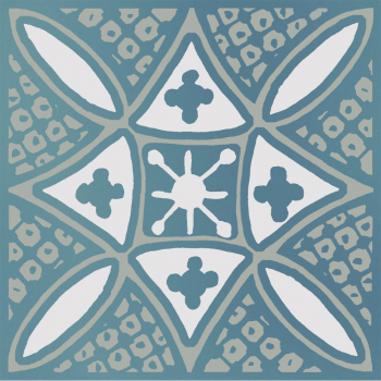 Декор Бахия 2 бирюзовый глянцевый 9,8x9,8x0,7