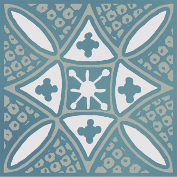 Декор Бахия 2 бирюзовый глянцевый 9,8x9,8x0,7