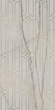 Декор Ифран серый светлый глянцевый обрезной 60x119,5x0,9