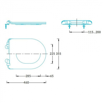 Сиденье для унитаза универсальное с комплектом крепежей, белое глянцевое