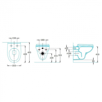 Унитаз KPRO подвесной безободковый с сиденьем, белый глянцевый