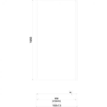 Душевая боковая панель LINDO, 100х195, хром