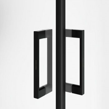 Душевой уголок LINDO, раздвижной с функцией soft close, квадратный, 100х100х195, матовый черный