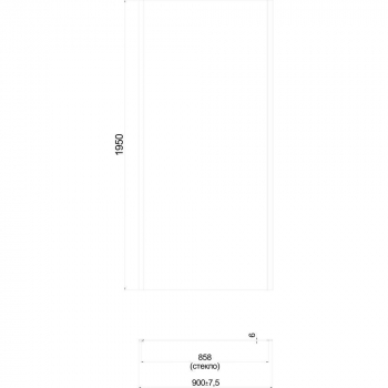 Душевая боковая панель LINDO, 90х195, матовый черный