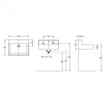 Раковина LOGICA M мебельная\подвесная cо встроенным смесителем 65, белая глянцевая