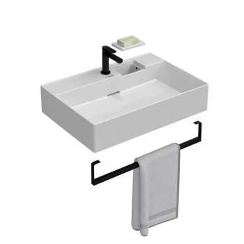 Держатель для полотенец к раковинам LOGICA 70 с крепежом, черный матовый