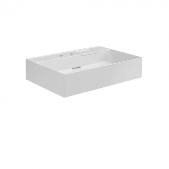 Раковина LOGICA мебельная\подвесная с двумя отверстиями 70, белая глянцевая