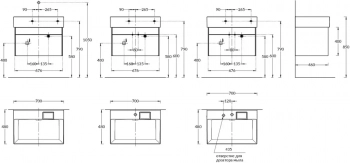Тумба LOGICA подвесная 2 ящика 70 см, белоснежный
