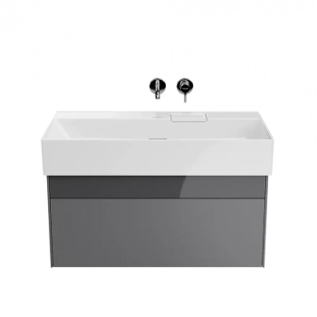 Тумба LOGICA подвесная 2 ящика 90 см, стальной серый