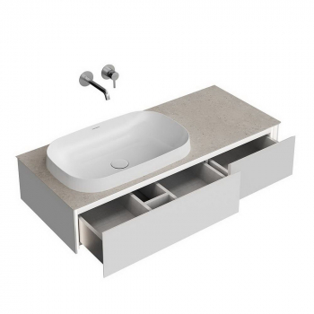 Тумба MAGICA подвесная 120, 2 ящика, утренний серый матовый