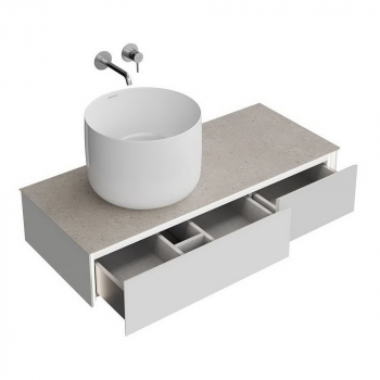 Тумба MAGICA подвесная 120, 2 ящика, утренний серый матовый