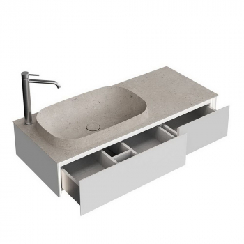 Тумба MAGICA подвесная 120, 2 ящика, утренний серый матовый