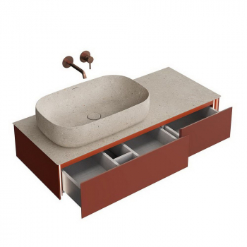 Тумба MAGICA подвесная 120, 2 ящика, венецианский красный матовый