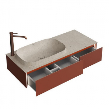 Тумба MAGICA подвесная 120, 2 ящика, венецианский красный матовый