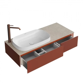 Тумба MAGICA подвесная 120, 2 ящика, венецианский красный матовый