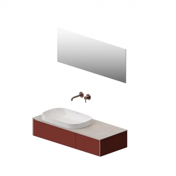 Тумба MAGICA подвесная 120, 2 ящика, венецианский красный матовый