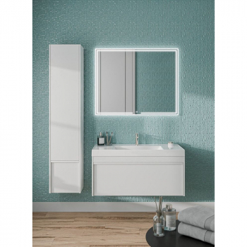 Пенал MODULA подвесной 165 с дверцей и ящиком, белый глянцевый