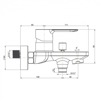 Смеситель SONATA для ванны, хром