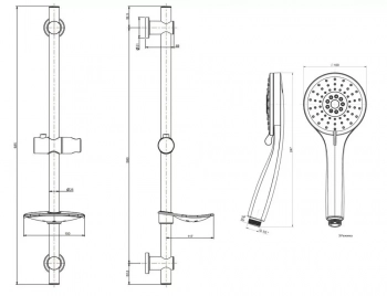 Душевой гарнитур SONATA, хром