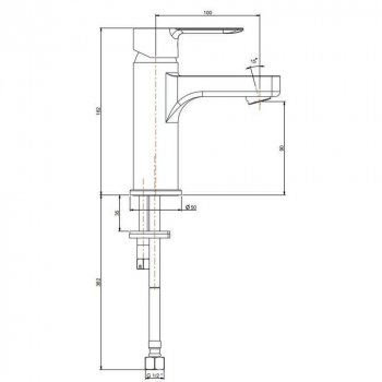 Смеситель SONATA для раковины без донного клапана, хром