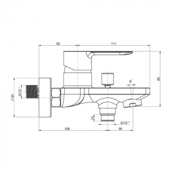 Смеситель SONATA для ванны, матовый черный