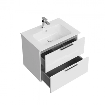 Тумба PIANO Forte подвесная 65 см, 2 ящика, белый глянцевый