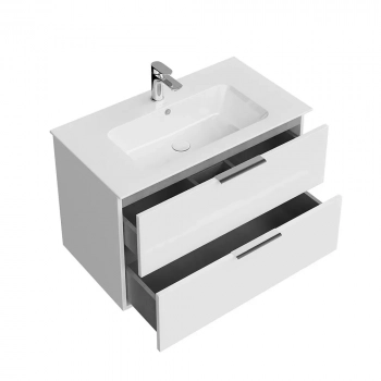 Тумба PIANO Forte подвесная 85 см, 2 ящика, белый глянцевый