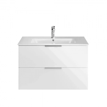 Тумба PIANO Forte подвесная 85 см, 2 ящика, белый глянцевый