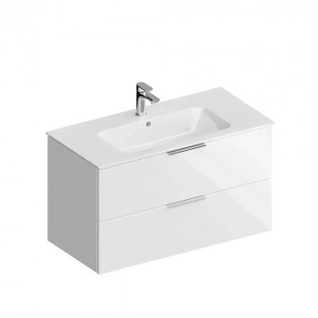 Тумба PIANO Forte подвесная 95 см, 2 ящика, белый глянцевый