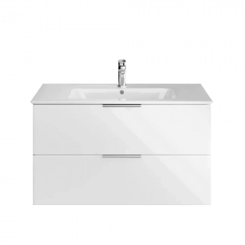 Тумба PIANO Forte подвесная 95 см, 2 ящика, белый глянцевый