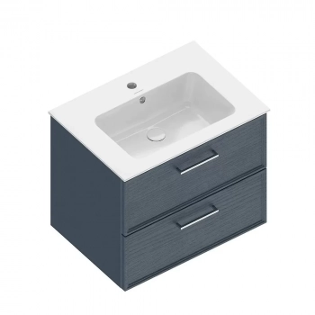 Тумба PIANO Classic подвесная 65 см, 2 ящика, ясень синий матовый