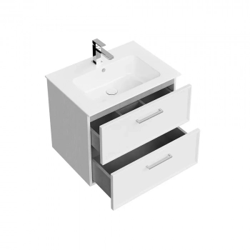 Тумба PIANO Classic подвесная 65 см, 2 ящика, ясень белый матовый