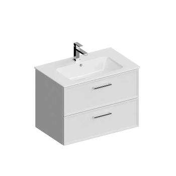 Тумба PIANO Classic подвесная 75 см, 2 ящика, ясень белый матовый