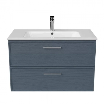 Тумба PIANO Classic подвесная 85 см, 2 ящика, ясень синий матовый