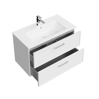 Тумба PIANO Classic подвесная 85 см, 2 ящика, ясень белый матовый