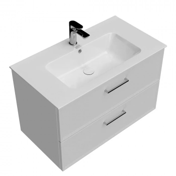 Тумба PIANO Classic подвесная 85 см, 2 ящика, ясень белый матовый