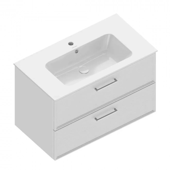 Тумба PIANO Classic подвесная 85 см, 2 ящика, ясень белый матовый