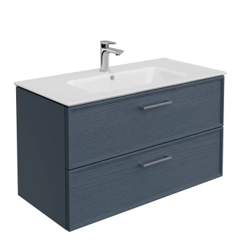 Тумба PIANO Classic подвесная 95 см, 2 ящика, ясень синий матовый