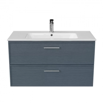 Тумба PIANO Classic подвесная 95 см, 2 ящика, ясень синий матовый