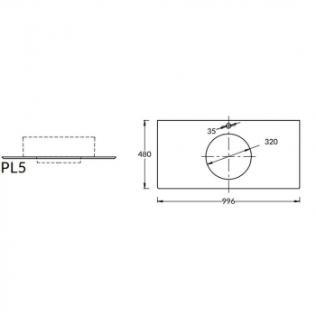 Спец. изделие декоративное для накладных раковин Риальто 100 см, бежевый натуральный