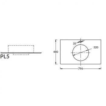 Спец. изделие декоративное для накладных раковин Риальто 80 см, бежевый натуральный