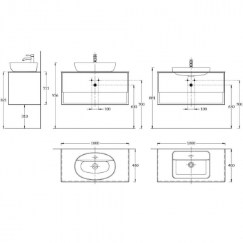 Тумба PLAZA Modern подвесная 100 1 ящик + полка, белая глянцевая