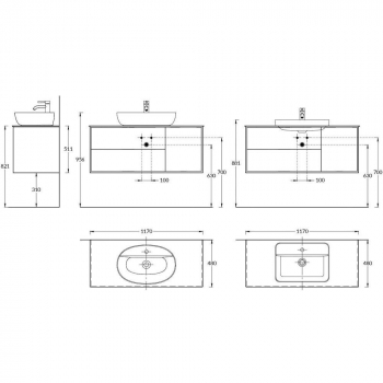 Тумба PLAZA Modern подвесная 120 дуб виченца 3 ящика
