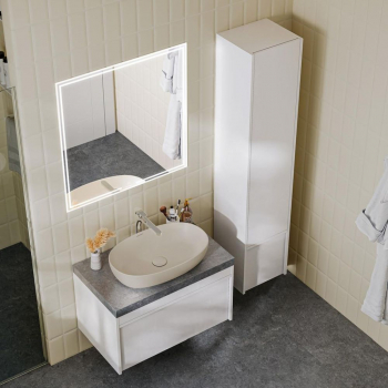 Раковина PLAZA накладная 60, песочный матовый